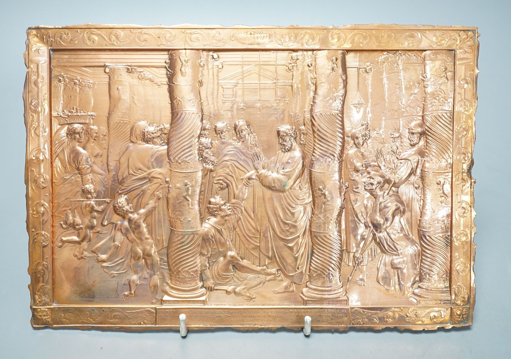 After Henning, an electrotype copper plaque, inscribed, 26.5 cms wide x 28 cms high.